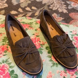 Clarks - Suede Gray Loafers Size 12